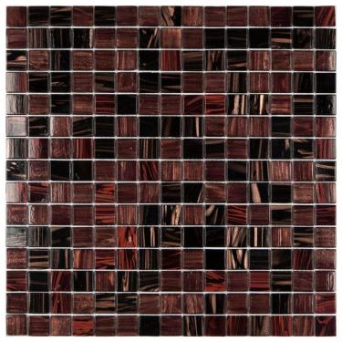 Imagem de Pastilha de Vidro de 31cm x 31cm Rende  Glass Mosaic Vermelho