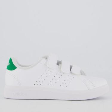 Imagem de Tênis Adidas Advantage Base Infantil Branco e Verde, 28