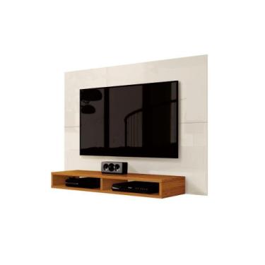 Imagem de Painel Fox 1.20m Para TV Até 43 Polegadas Cor Off White com Cedro - EN