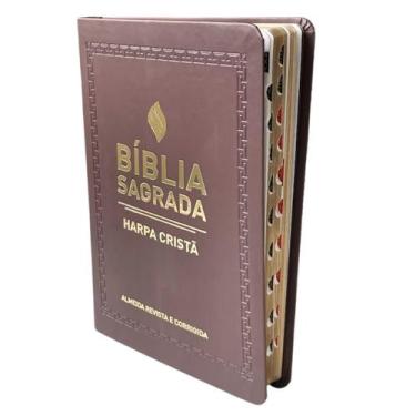 Imagem de Bíblia sagrada slim com harpa cristã cpad almeida corrigida arc ultra 