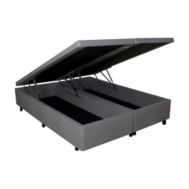 Imagem de Cama Box Casal King Size Baú 193cm X 203cm Bipartida