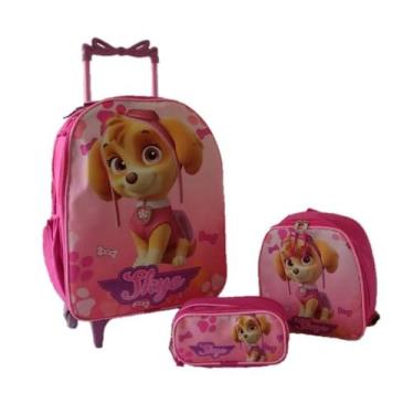 Imagem de Kit Mochila Infantil Skye Patrulha Canina Rosa