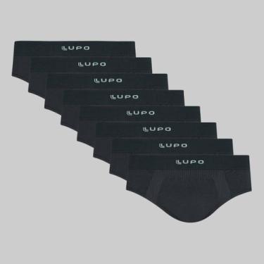 Imagem de Kit 8 Cuecas Slip Micromodal Sem Costura Lupo 00681-108-ful, Grafite, 