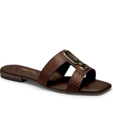 Imagem de Rasteirinha Feminina Mississipi Confortável Bico Quadrado Moda Casual Sandália sem salt...