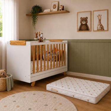 Imagem de Kit Berço Pingo Branco com Amêndoa com Colchão Orthoflex Infantil 10 -