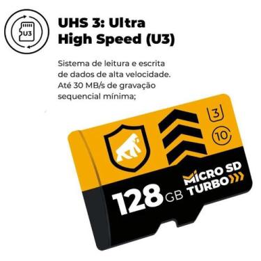 Imagem de Cartão de Memória Turbo 128GB U3 + Adaptador Pendrive Nano Slim + Adap