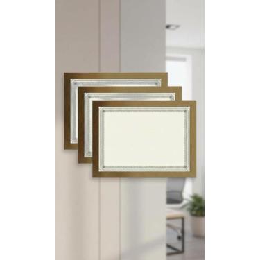 Imagem de Kit 3 Molduras Porta Diploma A4 21x30 Dourado Liso - Congratulations S