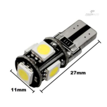 Imagem de Par de Lâmpadas Led T10 Cambus 5 Leds 12v 6000k