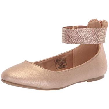 Imagem de Nine West Sapatilha de balé Floycee para meninas, Brilho de ouro rosa, M04.5 M US Toddler