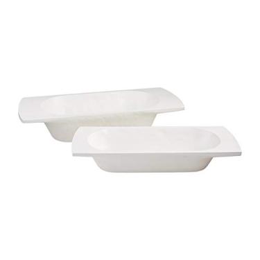 Imagem de Mud Pie Conjunto de tigela para massa de massa branca, pequena 12,7 cm x 50,8 cm | Grande 12,7 cm x 61 cm