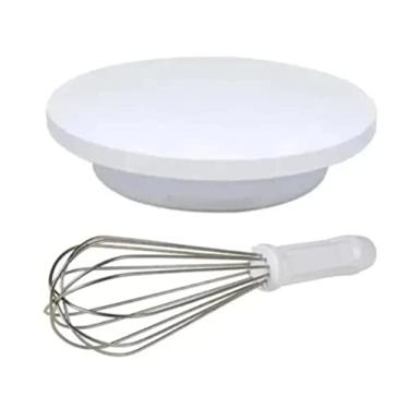 Imagem de Bailarina P/Bolo 30cm Branca + Batedor Massa 30cm Branco