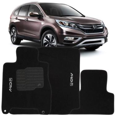 Imagem de Jogo de Tapete Automotivo Carpete Honda Crv 2012 à 2018 Soft Preto 3 Peças