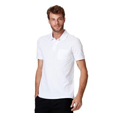 Imagem de Camisa Polo Masculina Básica Regular Com Bolso Frontal