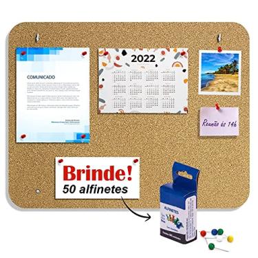 Imagem de 1 Quadro de Aviso Recado Cortiça Mural de Fotos 43x56cm