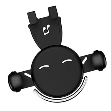 Imagem de Suporte de telefone para carro, instalação simples ABS viva-voz fácil operação rotação livre clipe para saída de ar para chamadas telefônicas (preto)
