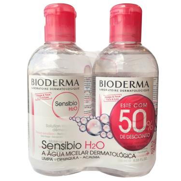 Imagem de Kit Água Micelar Dermatólogica Bioderma Sensibio H2O com 2 unidades de 250ml cada 1 Unidade
