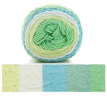 Imagem de Cicilin 4 peças de fio de crochê de 100 g, fio de mistura de algodão confortável, fio de tricô multicolorido, fio de tricô à mão, fio de crochê (cor 28)