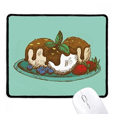 Imagem de Tapete de borracha para jogos com borda costurada e bola de sorvete de chocolate morango