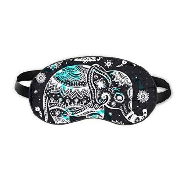 Imagem de Nation Elephant Flower Black Blue Animal Sleep Eye Shield Soft Night Vlindfold Shade Cover