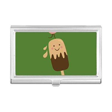 Imagem de Porta-cartões de visita com desenho de pássaro chocolate e sorvete doce