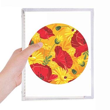 Imagem de Caderno de folhas soltas com flores em tela para pintura de plantas, diário recarregável