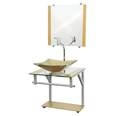 Imagem de Gabinete de Vidro 40 cm Dourado CC33cm + Torneira Link