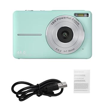 Imagem de YOZUMD Câmera digital, câmera digital 1080P para crianças, câmeras de vídeo de 44 megapixels alimentadas por USB, ponto antivibração e câmera de tiro com zoom digital 16X para meninos, menina Verde