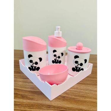 Imagem de Kit Higiene Pandinha c/bandeja quadrada COLOR