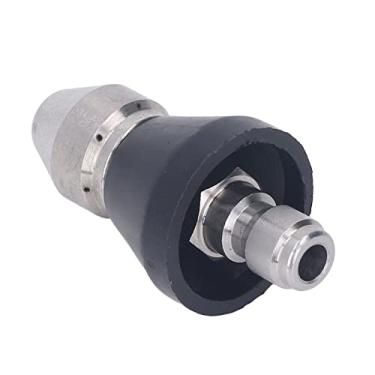 Imagem de Bico Turbo Pontiagudo para Arruela de Alta Pressão, Bico Turbo de Aço Inoxidável Durável de Alta Eficiência Anticorrosão Mini 5000PSI (Cabeçote médio traseiro 6 furos 1/4 pol. NPT)