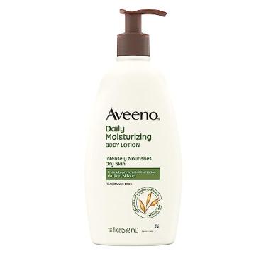 Imagem de Aveeno Daily Moisturizer, Body Lotion, For Dry Skin, Prebiotic Oat Fragrance Free, 18 fl. oz, Pack of 1