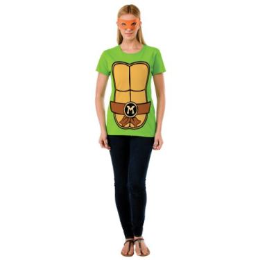 Imagem de Rubie's Costume Co – Kit de camiseta adulta Tartarugas Ninja Michelangelo, Verde, Womens X-Large (16-22)