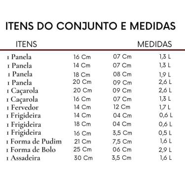 Imagem de Kit 13 Panelas Caçarolas Vermelho Teflon Antiaderente