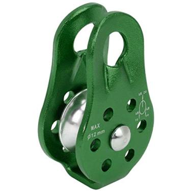 Imagem de 01 02 015 Polia de corda, roda de polia externa durável e resistente para trabalho aéreo para montanhismo ao ar livre para escalada de rocha (verde)