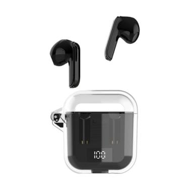 Imagem de Daconovo Novo compartimento transparente de quatro cores tm90 display digital de baixo consumo de energia fone de ouvido intra-auricular sem fio bluetooth preto