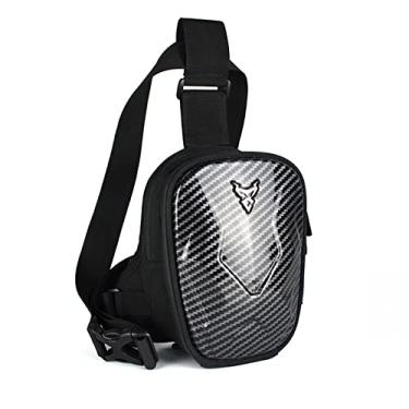 Imagem de FUUBAMB00 Bolsa extensível para perna tipo bolsa tiracolo à prova d'água, rígida, antirrasgo, motocicleta, equitação, caminhada, bolsa de cintura de grande capacidade, preta, 15 x 21 x 11 cm