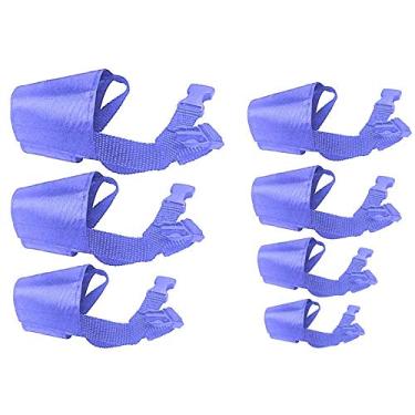 Imagem de JYHY Fato de focinheira para cães - 7 peças de focinheira ajustável para animais de estimação de ajuste rápido para evitar morder, latir e mastigar para cães pequenos, médios e grandes, azul