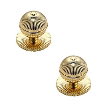 Imagem de Puxadores de gaveta instantâneos autoadesivos auxiliares de metal com adesivo 2 peças/conjunto de puxadores de móveis para janela de gaveta de armário de cozinha (bola, dourada)