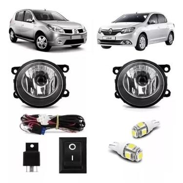 Imagem de Kit Farol De Milha Logan Sandero 2007 2008 A 2012 + Par de pingo t10 5050 5 leds