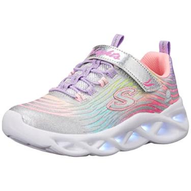 Imagem de Skechers Tênis infantil unissex Twisty Brights-Mystical Bli, Prata/Multi, 1 Little Kid