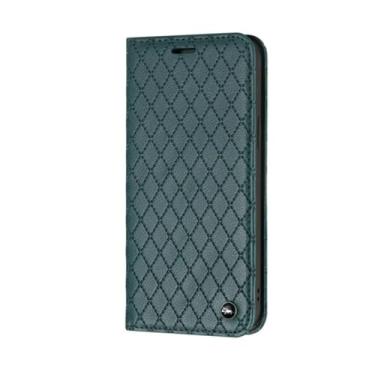 Imagem de Capa de couro magnético forte para Xiaomi Phone Capa de couro para Redmi Note 12 Pro 11 11s 10 10s 10C 10A 13 Mi 12X, verde, para Mi11 lite