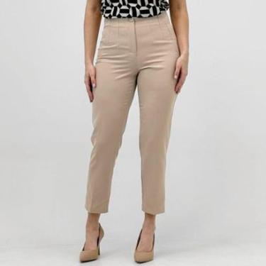 Imagem de Calça Trimix Reta em Tecido Alfaiataria Feminina-Feminino