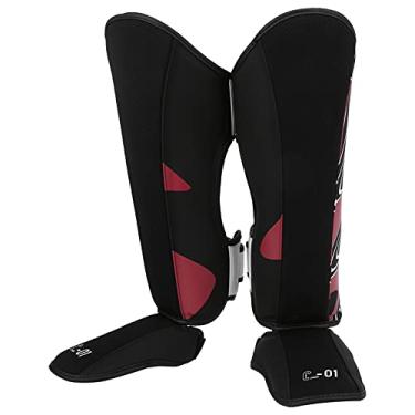 Imagem de Caneleiras Esportivas, Caneleiras Profissionais de MMA Com Design Espesso, Forro Interno, para Luta, Boxe, Muay Thai, (L)