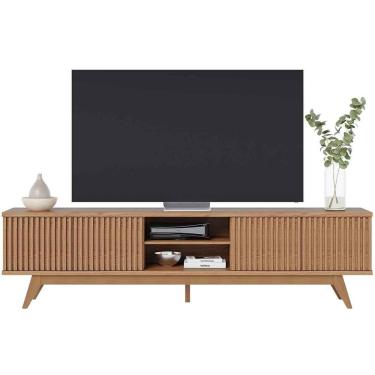 Imagem de Rack Bancada Bastião 4 Portas MDP Para TV até 75&quot; Polegadas