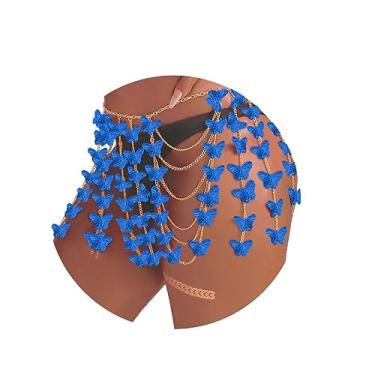 Imagem de Fstrend Correntes de cintura com borla, corrente de borboleta, barriga, saia de dança, franja, rave, boate, acessórios para mulheres (lantejoulas redondas douradas), Medium, liga metálica, Sem Pedra