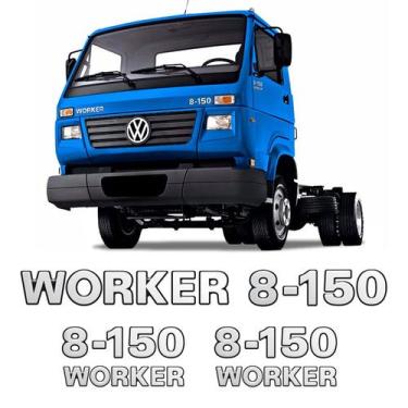 Imagem de Adesivos 8-150 Worker Emblemas Caminhão Volkswagen Cromado - SPORTINOX