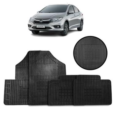 Imagem de Jogo de Tapete de Borracha Preto para Honda City 2015 a 2022 4 Peças -