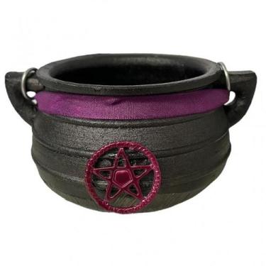 Imagem de Caldeirão Da Bruxa Pentagrama De Ferro Tripé E Alça 500 Ml - Meta Atac