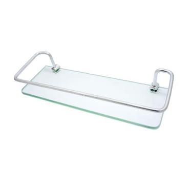 Imagem de Acessório Banheiro Lavatório Porta Shampoo Vidro Luxo 30cm - Shophidra