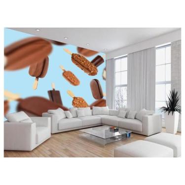 Imagem de Papel De Parede Alimento Sorvete Palito Picolé 3,5M Al391 - Você Decor