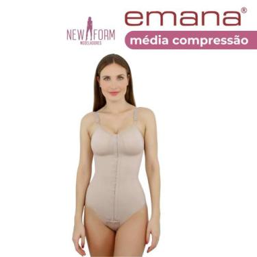 Imagem de Cinta Cavada Body Cirurgia Plástica Tecido Emana New Form, GG, Marrom